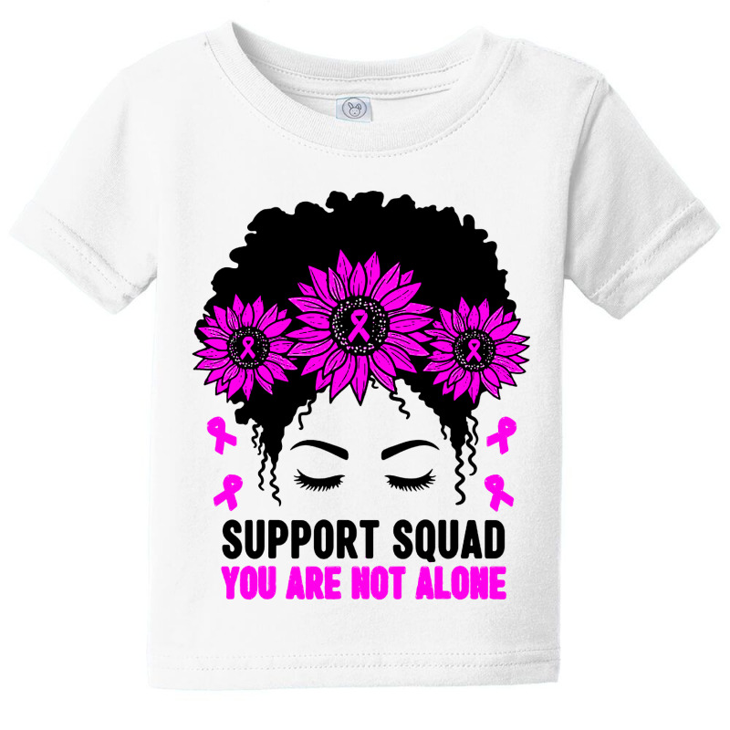 Awareness Support Squad Messy Bun Pink Warrior Baby Tee | Artistshot