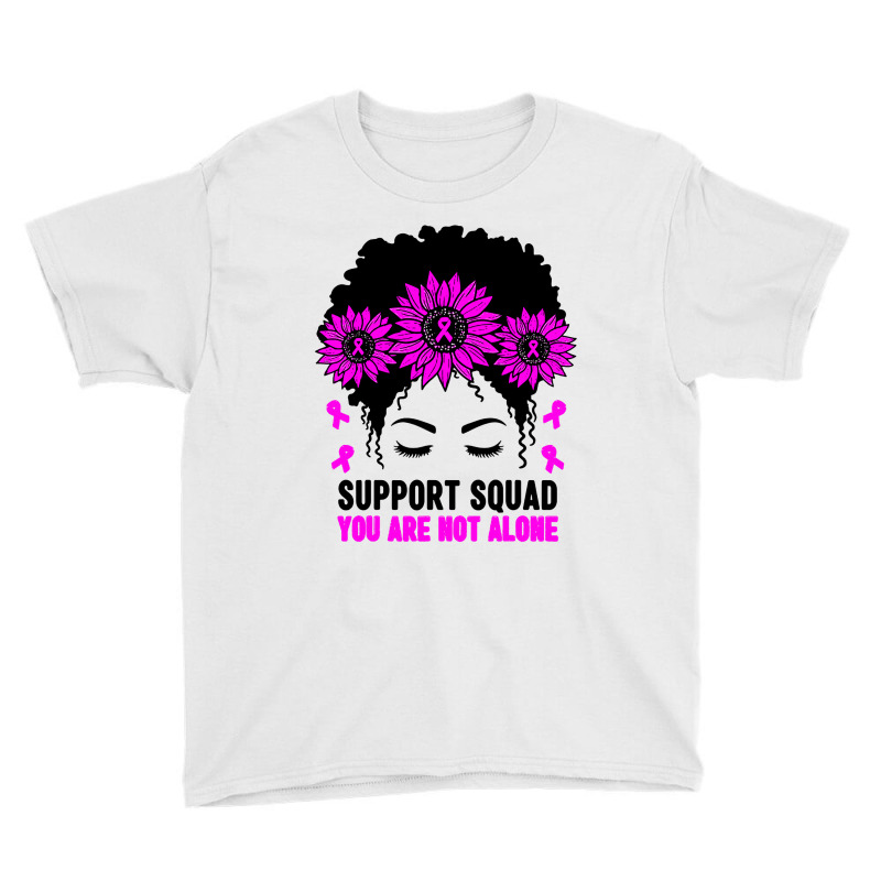 Awareness Support Squad Messy Bun Pink Warrior Youth Tee | Artistshot