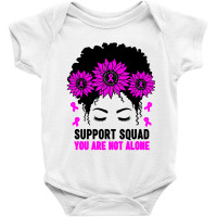 Awareness Support Squad Messy Bun Pink Warrior Baby Bodysuit | Artistshot