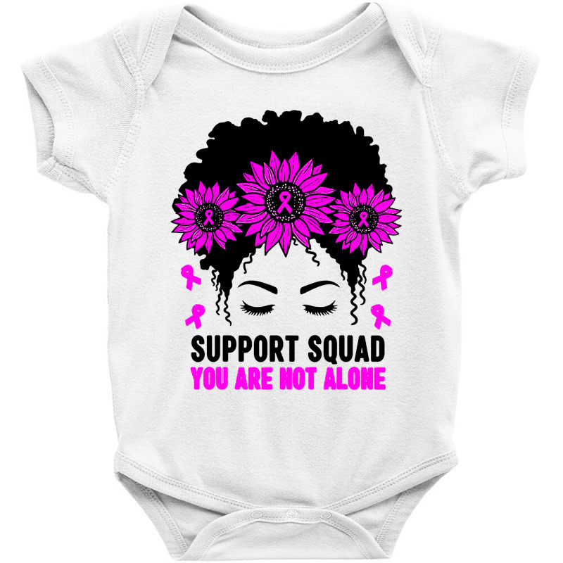 Awareness Support Squad Messy Bun Pink Warrior Baby Bodysuit | Artistshot