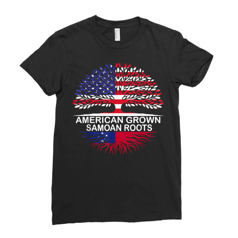 American Grown Samoan Roots Samoa Flag T Shirt Ladies Fitted T-Shirt by cm-arts | Artistshot