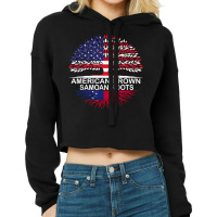 American Grown Samoan Roots Samoa Flag T Shirt Cropped Hoodie | Artistshot