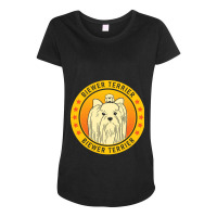 Biewer Terrier Biewer Terrier Dog Portrait Maternity Scoop Neck T-shirt | Artistshot