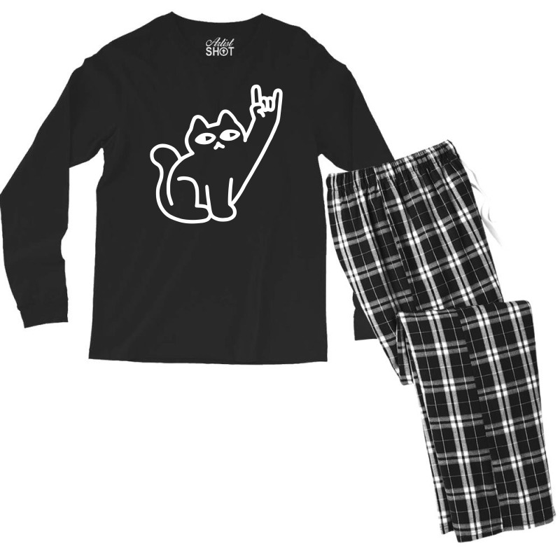 Cats Like Metal Men's Long Sleeve Pajama Set | Artistshot