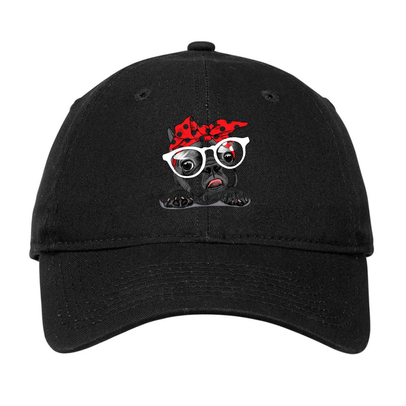 Cute French Bulldog In A Headband & With Glasses T Shirt Adjustable Cap by cm-arts | Artistshot