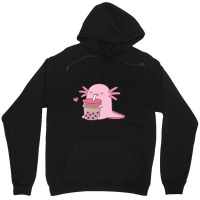 Chubby Axolotl Enjoys Bubble Tea Unisex Hoodie | Artistshot