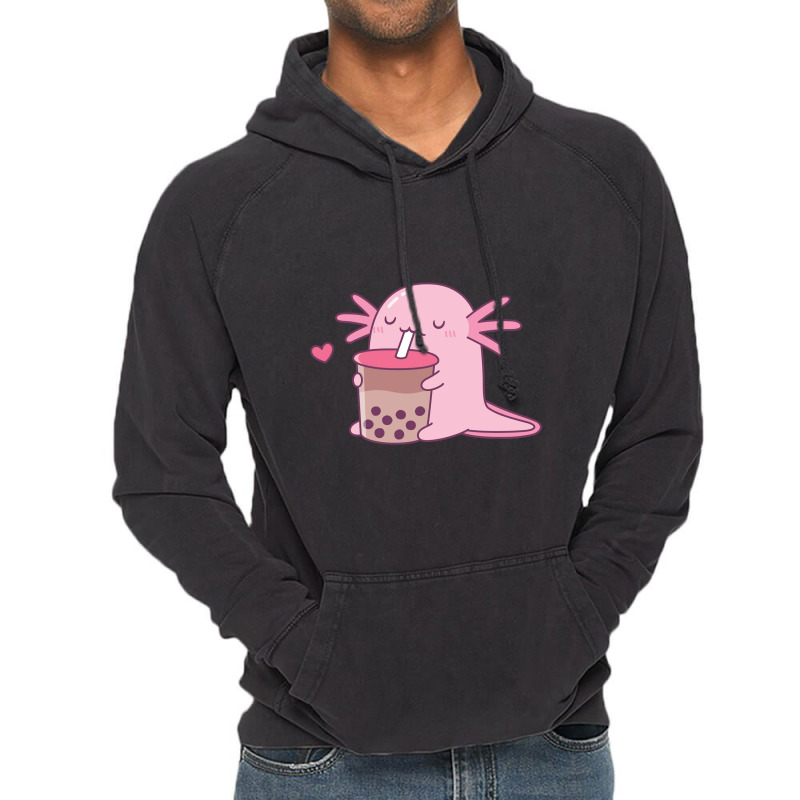 Chubby Axolotl Enjoys Bubble Tea Vintage Hoodie | Artistshot