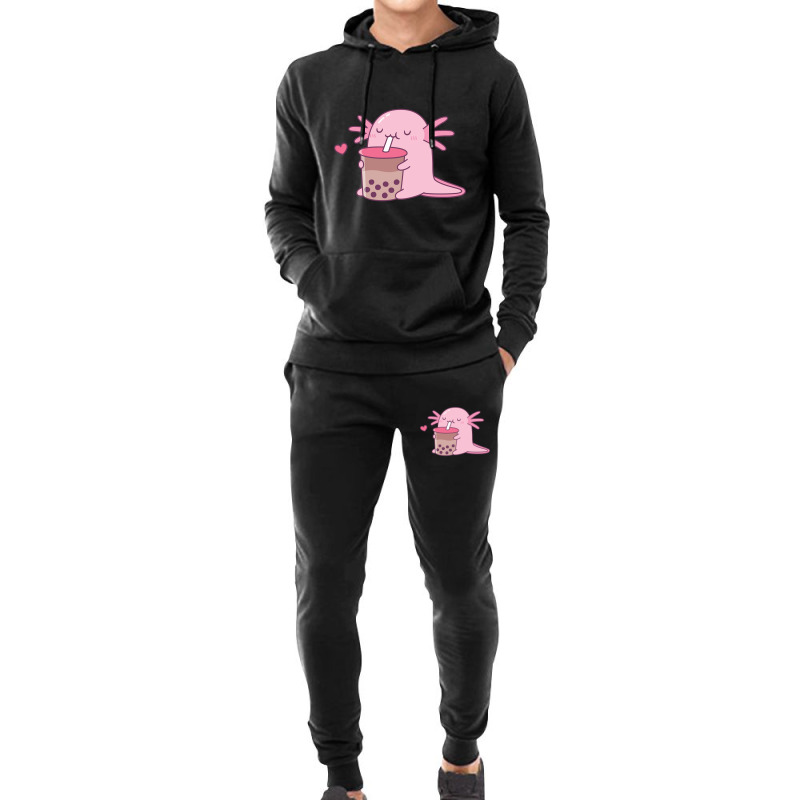 Chubby Axolotl Enjoys Bubble Tea Hoodie & Jogger Set | Artistshot