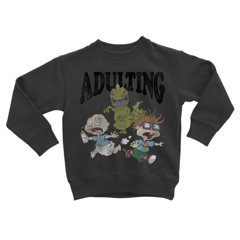 Rugrats Running From Reptar And Adulting Toddler Sweatshirt by cm-arts | Artistshot