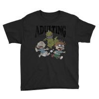 Rugrats Running From Reptar And Adulting Youth Tee | Artistshot