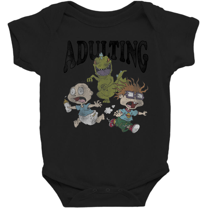 Rugrats Running From Reptar And Adulting Baby Bodysuit by cm-arts | Artistshot