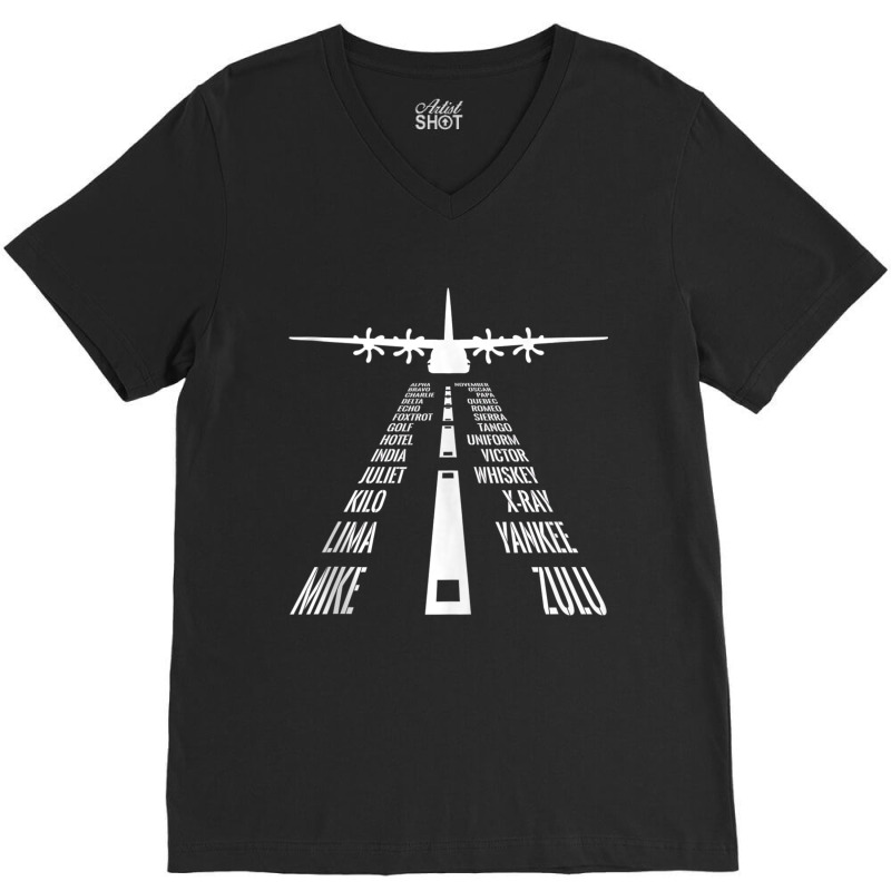 C 130 Hercules Pilot Phonetic Alphabet Runway Flying C130 Tank Top V-neck Tee | Artistshot