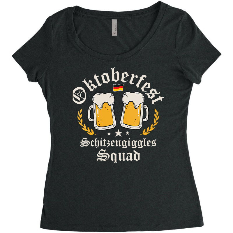 Womens Oktoberfest Party Novelty Bavarian Drinking Squad Design V Neck Women's Triblend Scoop T-shirt by WZ90 | Artistshot