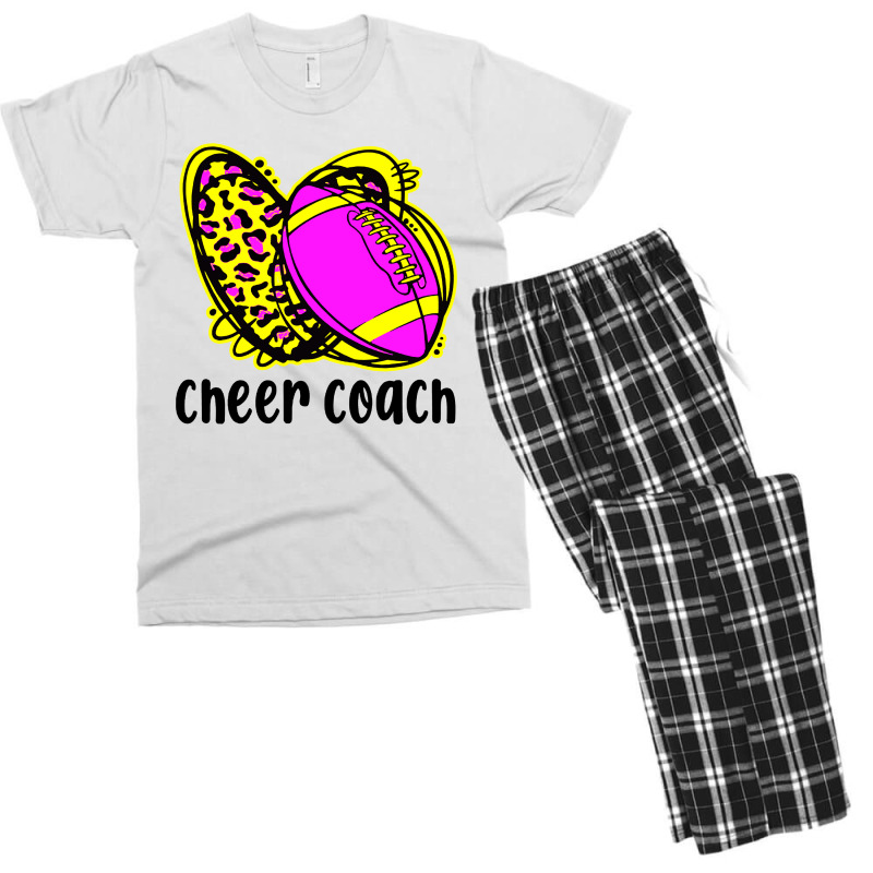 Cheer Coach Leopard Cheerleading Football Mom Men's T-shirt Pajama Set | Artistshot