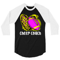 Cheer Coach Leopard Cheerleading Football Mom 3/4 Sleeve Shirt | Artistshot