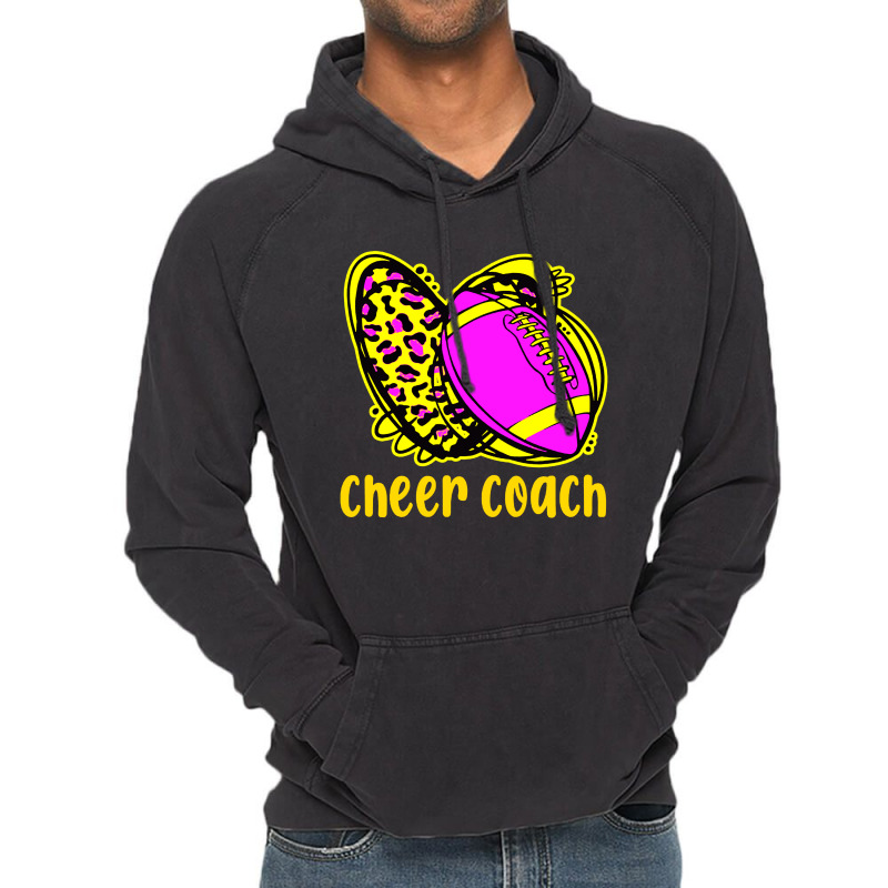 Cheer Coach Leopard Cheerleading Football Mom Vintage Hoodie | Artistshot