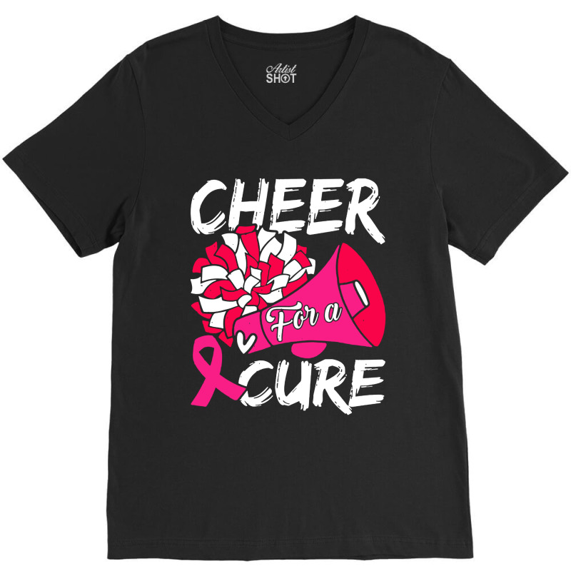 Cheer For Cure Pink Ribbon Awareness Women V-neck Tee | Artistshot