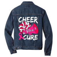 Cheer For Cure Pink Ribbon Awareness Women Men Denim Jacket | Artistshot