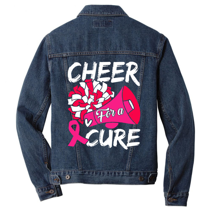 Cheer For Cure Pink Ribbon Awareness Women Men Denim Jacket | Artistshot