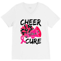 Cheer For Cure Pink Ribbon Awareness Women V-neck Tee | Artistshot