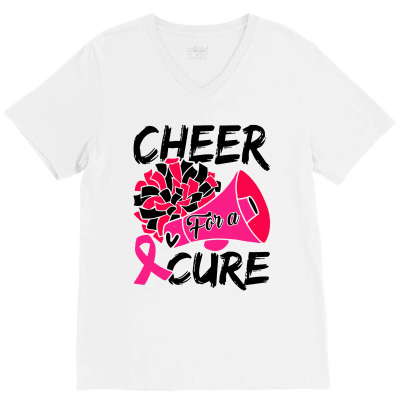 Cheer For Cure Pink Ribbon Awareness Women V-neck Tee | Artistshot