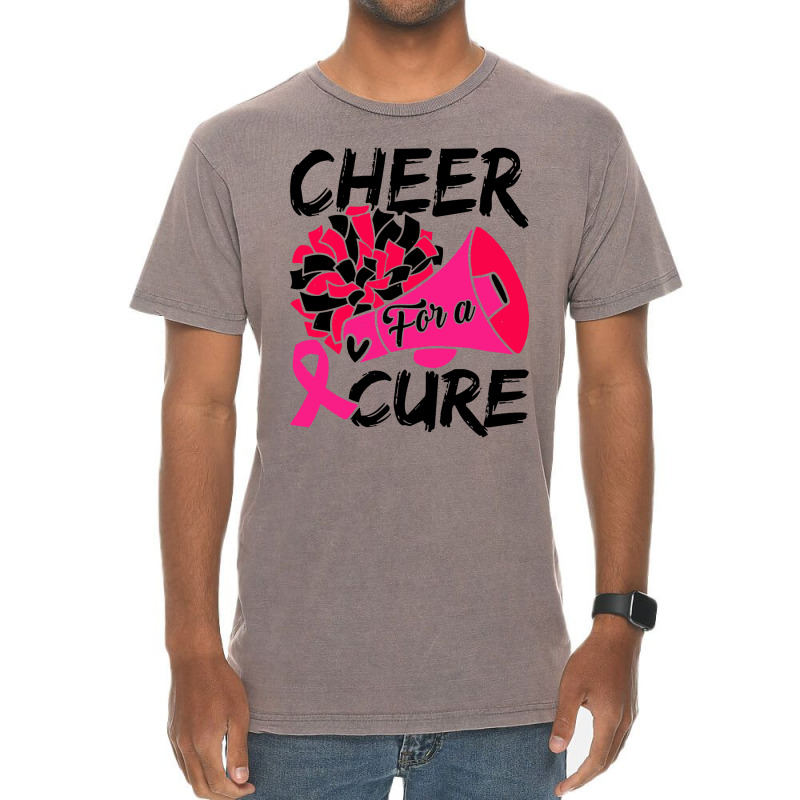 Cheer For Cure Pink Ribbon Awareness Women Vintage T-shirt | Artistshot