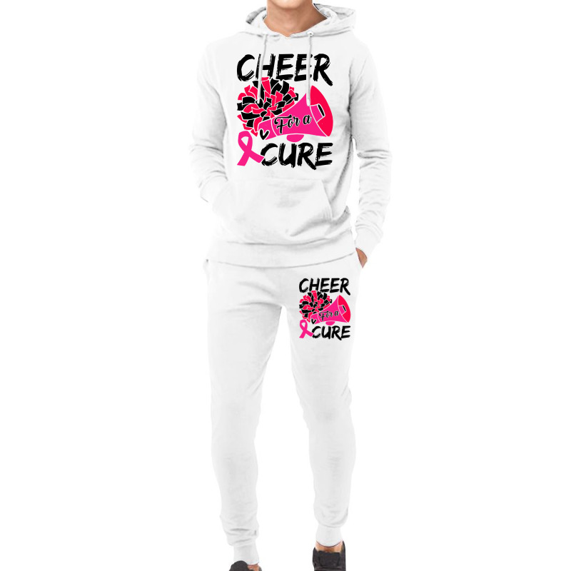 Cheer For Cure Pink Ribbon Awareness Women Hoodie & Jogger Set | Artistshot