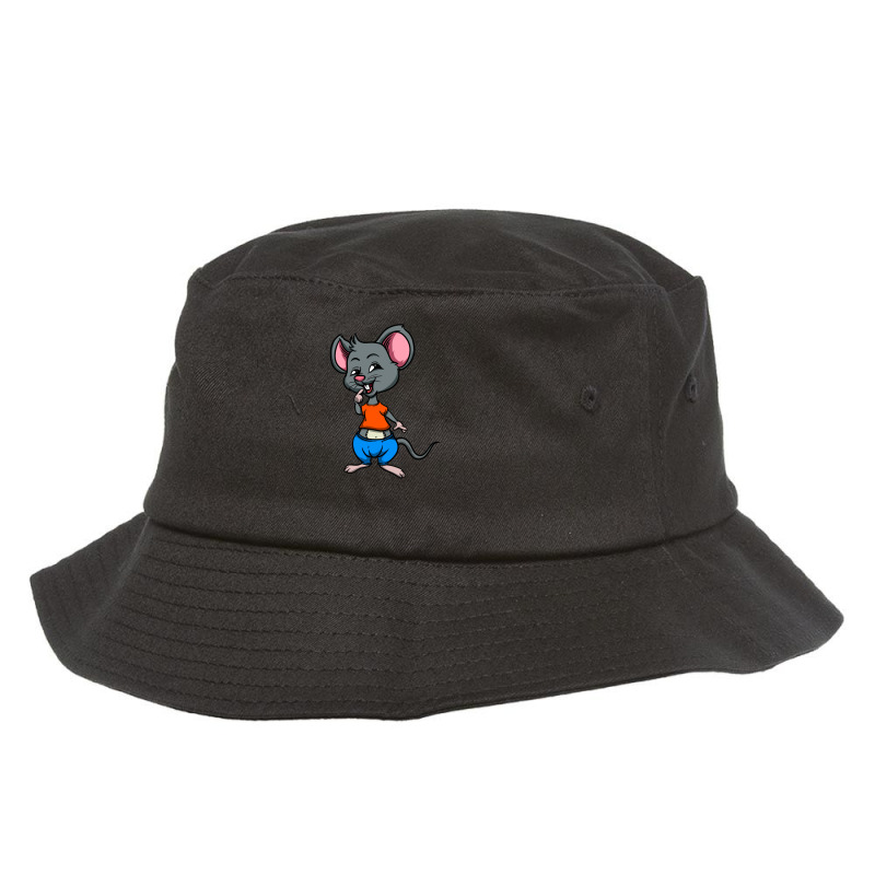 Cute Anthropomorphic Human Like Cartoon Character Mouse In Clothes Bucket Hat by CharlesGrooms | Artistshot