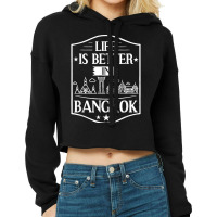 Bangkok Thailand City Skyline Map Cropped Hoodie | Artistshot