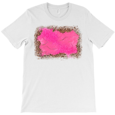 Gemstone Pink Leopard Background T-shirt Designed By Angel Clark
