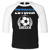 Estonia Soccer Fans Jersey   Proud Estonian Football Lovers T Shirt Toddler 3/4 Sleeve Tee | Artistshot