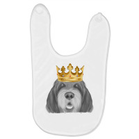 Otterhound Dog Wearing A Crown T Shirt Baby Bibs | Artistshot