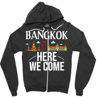 Bangkok Thailand City Trip Skyline Map Zipper Hoodie | Artistshot