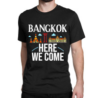 Bangkok Thailand City Trip Skyline Map Classic T-shirt | Artistshot