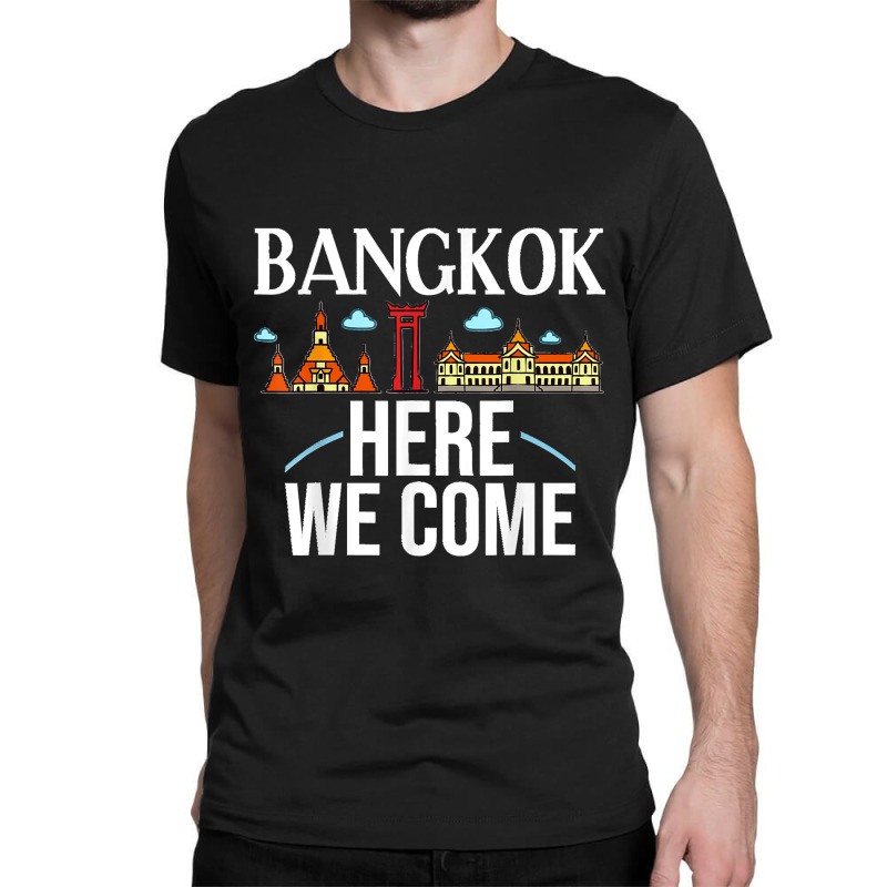 Bangkok Thailand City Trip Skyline Map Classic T-shirt by LUISRTORRES | Artistshot