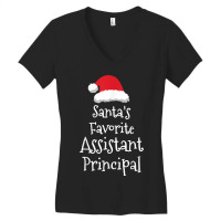 Santas Favorite Assistant Principal   Christmas Funny Gift Women's V-neck T-shirt | Artistshot