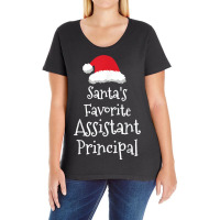 Santas Favorite Assistant Principal   Christmas Funny Gift Ladies Curvy T-shirt | Artistshot