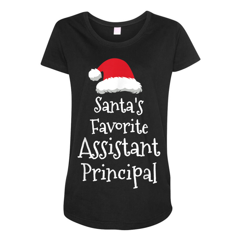 Santas Favorite Assistant Principal   Christmas Funny Gift Maternity Scoop Neck T-shirt by Uniform | Artistshot