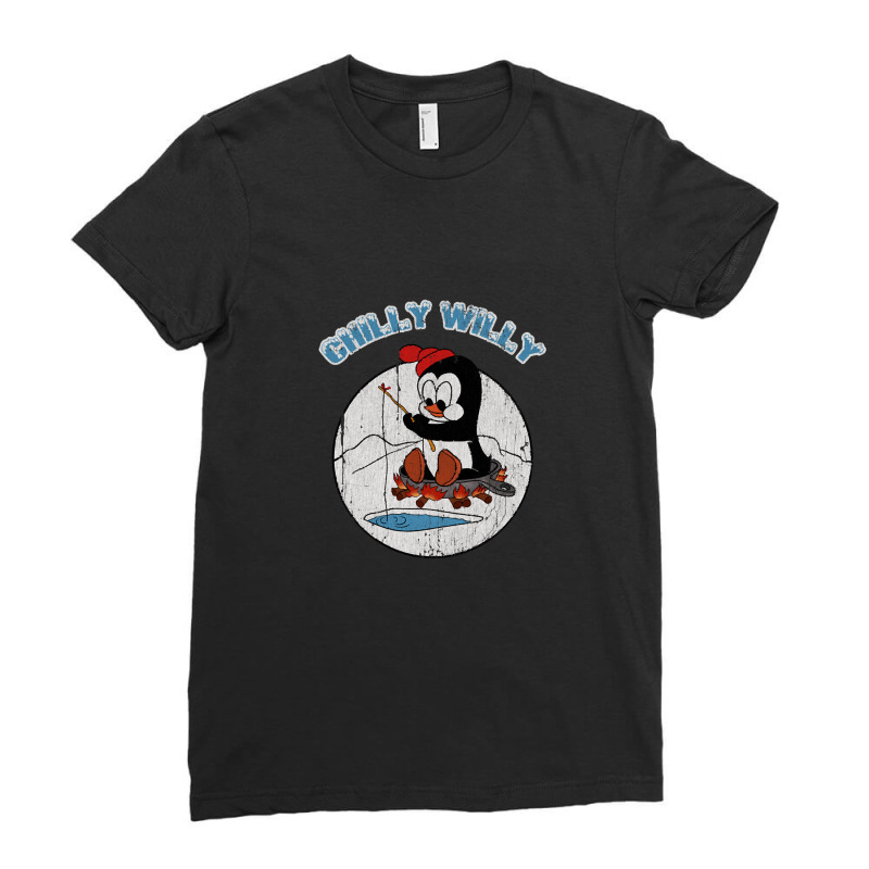 Distressed Chilly Willy Ladies Fitted T-Shirt by CherriScott | Artistshot