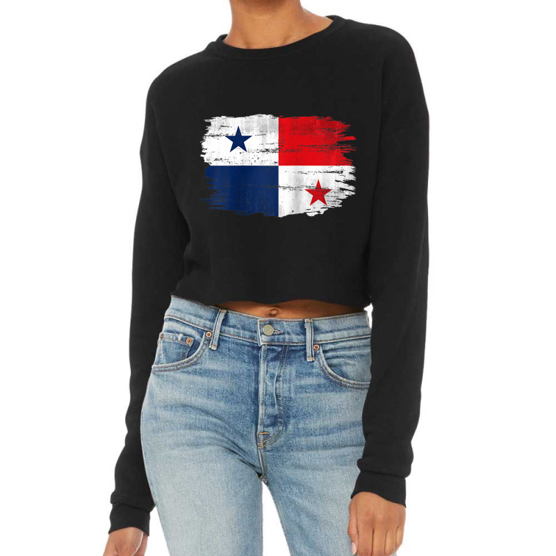 Vintage Panama Flag For Panamanian Gift Raglan Baseball Tee Cropped Sweater by cm-arts | Artistshot