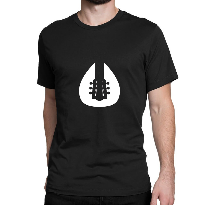 Guitar Pick Music Guitar Headstock Black And White Classic T-shirt by KristieDavis | Artistshot