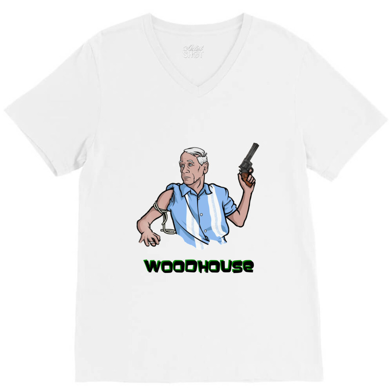 Woodhouse With Strap On His Arm And Gun In Hand Typical Woodhouse For  V-Neck Tee by BruceDunn | Artistshot