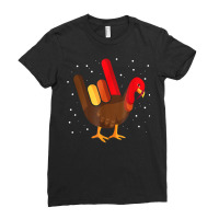 Funny Thanksgiving Sign Language I Love You Turkey Asl T Shirt Ladies Fitted T-shirt | Artistshot