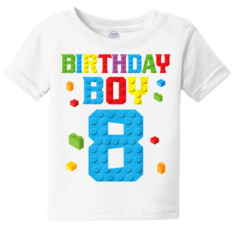 Master Builder 8th Birthday Boy 8 Eight Year Building Bricks T Shirt Baby Tee by cm-arts | Artistshot