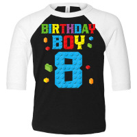 Master Builder 8th Birthday Boy 8 Eight Year Building Bricks T Shirt Toddler 3/4 Sleeve Tee | Artistshot