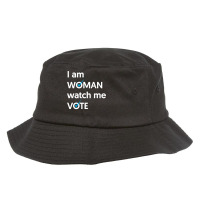 I Am Woman Watch Me Vote 2022 Blue Wave Vote Long Sleeve T Shirt Bucket Hat | Artistshot