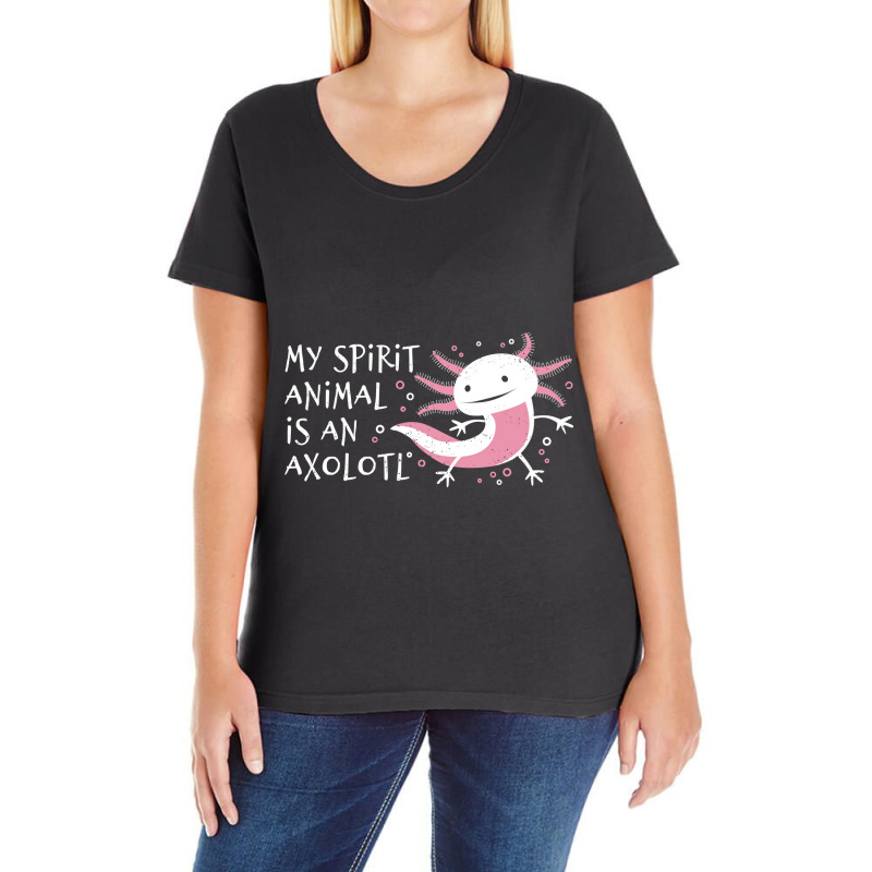 Cute Amphibian - My Spirit Animal Is An Axolotl-r7npy Ladies Curvy T-Shirt by Min03 | Artistshot