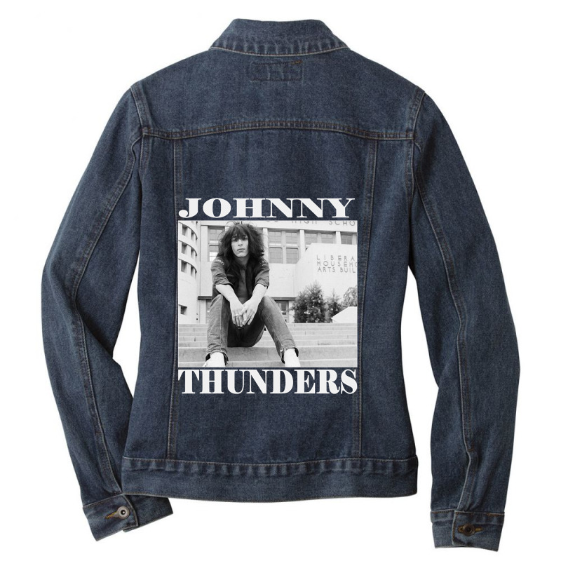 Black Johnny Thunders Classic Ladies Denim Jacket by MikaelaLynnHolbrook | Artistshot