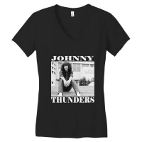 Black Johnny Thunders Classic Women's V-neck T-shirt | Artistshot