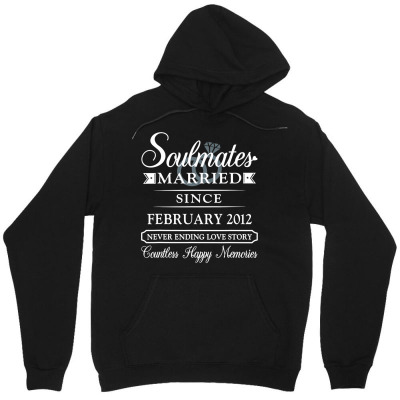 Couple Married Since February 2012, 10th Wedding Anniversary T Shirt Unisex Hoodie Designed By Emlynneconjacob
